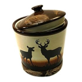 DEER lodge cabin COOKIE JAR canister kitchen decor by IW