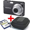 Fujifilm J20 Digital Camera 10MP Zoom Black +Hard Case +2GB SD Bundle