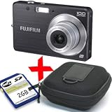 Fuji J20 Digital Camera 10MP Zoom Black +Hard Case +2GB SD Bundle