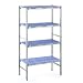 Tournus PLE1292 Commercial Anodized Aluminum Shelving Unit with Four Shelves, 19-87/128" Width x 69" Height, 50-111/128" Length