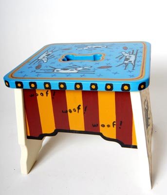 Lillipad Studio - eco-friendly handpainted children's furnishings - DOUBLE STEP STOOL in CROSBY'S FRIENDS