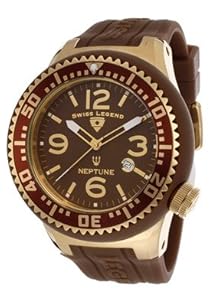 Swiss Legend Men's 21818P-YG-04-SD Neptune Brown Dial Brown Silicone Watch