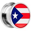 8mm Stainless Steel Puerto Rico Flag Saddle Plug