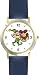 Elf - Santa Claus Helper Christmas Theme - WATCHBUDDY&reg; DELUXE TWO-TONE THEME WATCH - Arabic Numbers - Blue Leather Strap-Size-Large ( Men's Size or Jumbo Women's Size )