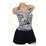 Niki Wior Skirted 1 Piece Zebra Print Swimsuit RETAIL VALUE $112