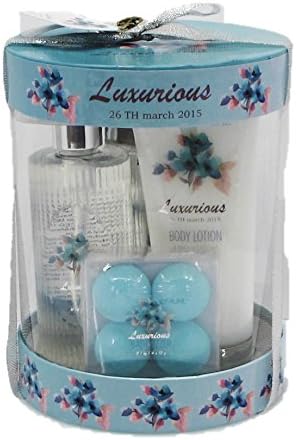 Floral Luxury Bath Spa Gift Set - Shower Gel, Body Lotion, Bath Fizzer, Bath Salt
