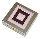 Pink Modern Squares Vitamin Case Large