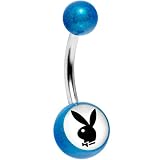 Playboy Bunny Logo Blue Miracle Ball Belly Button Ring