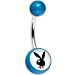 Playboy Bunny Logo Blue Miracle Ball Belly Button Ring