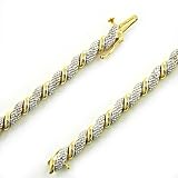 10k Gold Plated Sterling Silver Diamond Bar Bracelet (1 10 cttw)