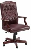 Martha Washington Burgundy Vinyl Executive Swivel Chair