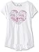 Dream Star Girls' Short Sleeve Screen Top with Lace Ruffle Detail At Back