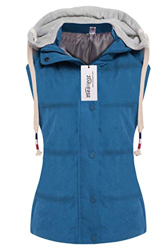 Meaneor Women's Padded Puffer Active Bodywarmer Vest Hooded Sleeveless Coat