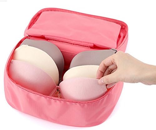 Koocun Portable Travel Drawer Dividers Underwear Storage Bag Bra Closet Organizers Pink