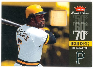 Bill Madlock 2006 Fleer Greats of the Game Decade Greats Game Used Bat