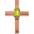 14K Rose Gold Peridot Cross Pendant
