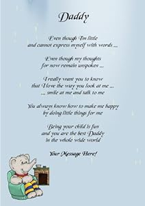 Daddy Personalised Poem Gift Print: Amazon.co.uk: Kitchen &amp; Home