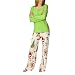Nick & Nora® Womens Knit Top/Thermal Pant Pajamas Set - Green Village Santa