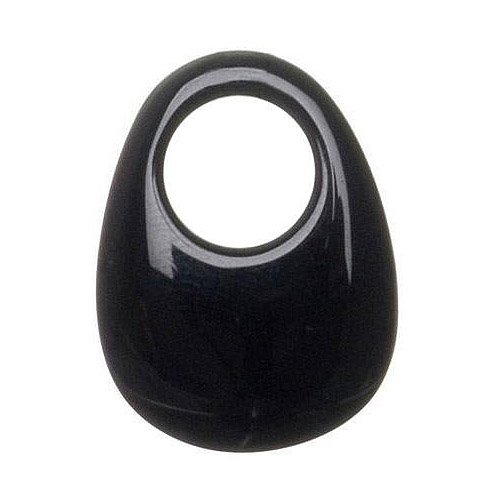 Large Black Agate Oval Donut Pendant
