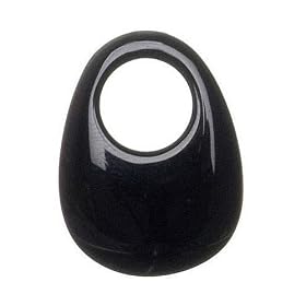 Large Black Agate Oval Donut Pendant by SkyeSterling