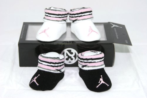41jdQB7oIKL Nike Air Jordan Newborn Infant Baby Booties Socks Black and Blue w/Air Jordan Logo Size 0 6 Months