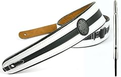 Black/White 'Two Tone Series' Faux Leather Guitar Strap for Electric/Acoustic/Bass Guitar