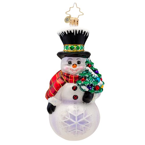 Christopher Radko Glass Flakey The Snowman Christmas Ornament #1017180 Christopher Radko Glass Flakey The Snowman Christmas Ornament #1017180