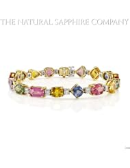 22.64cts of Natural Multi-Colored Sapphires set in an 18kwy Bracelet with 1.74cts of diamonds