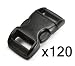 Bluecell 120 PCS 3/8" (10mm) Black Contoured Side Release Plastic Buckles