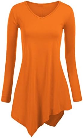 MiYang Women's Long Sleeve Irregular Hem Casual Tunic Top Dress