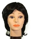 13 Darkest Brown large curls / bangs synthetic wig