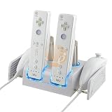 2 x 2 Charging Station w/ 4 Rechargeable Battery for Nintendo Wii