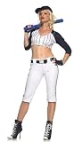6 Pc Sexy Women Star Baseball Player Costume Navy Blue/White