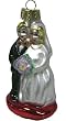 3" Bride And Groom Glass Wedding Christmas Ornament #822004