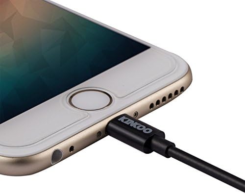 Kinkoo 4ft/1.2M Kinkoo MFi Lightning Sync &amp; Charge Cable with ultra slim connector -Black