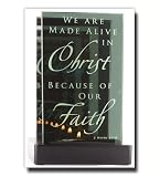 Candle Multipliers- We Are Made Alive in Christ Because of Our Faith Inscribed on the Glass- This Beautifully Inscribed Candle Multiplier Is a Perfect Gift for Weddings, Birthdays, Special Achievements, and Any Other Occasions- Great for All LDS Families- Heartwarming Decor for Any Home- Stands 5 Inches By 7 Inches- Comes in Three Different Styles, Eternity, Faith Precedes the Miracle, and We Are Made Alive in Christ Because of Our Faith- Only $19.99