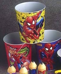 Superheros Spiderman Waste Bin (1 pc 10" Tin Trash Can)
