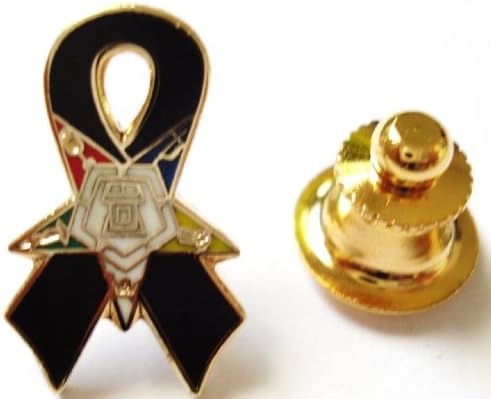 Order of the Eastern Star OES Black Ribbon Awareness POW MIA Lapel Pin