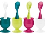 Zak Designs - 2008-M830 - Set de 8 pièces - 4 Coquetiers et Cuillères à OEufs Assortis - Aqua