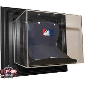 Wall Mount Baseball Cap Display Case with Black Finish Frame