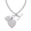 Personalized Sterling Silver Double Heart Necklace