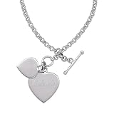 Personalized Sterling Silver Double Heart Necklace