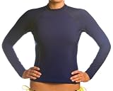 Women's UV Rash Guard Shirt - Long Sleeved Navy Small