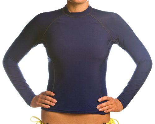 Womens SPF 50+ Navy Rash Guard