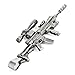 INBLUE Men's Alloy Pendant Necklace Black Gun Rifle Army Tribal