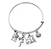 Volleyball Gift, Volleyball Charm Bangle Bracelet- Volleyball Jewelry, Love Friendship Bracelet- Volleyball Gifts for Volleyball Players