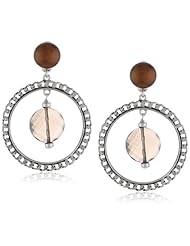 Honora "Skinny Jeans" Chocolate Freshwater Cultured Pearl and Smoky Quartz Dangle Earrings