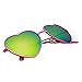 zeroUV - Womens Color Coated Full Metal Frame Color Mirror Heart Shape Sunglasses