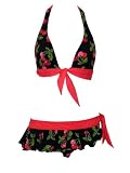 Surfside Cherry Skirted Halter Bikini