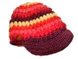 Ocean Pacific Womens Colorful Knit Newsboy Hat Purple Pink Red OP